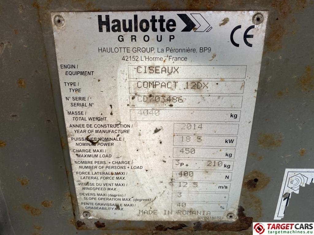 Scissor lift Haulotte Compact 12DX Diesel 4x4 Scissor Work Lift 1206cm: picture 10