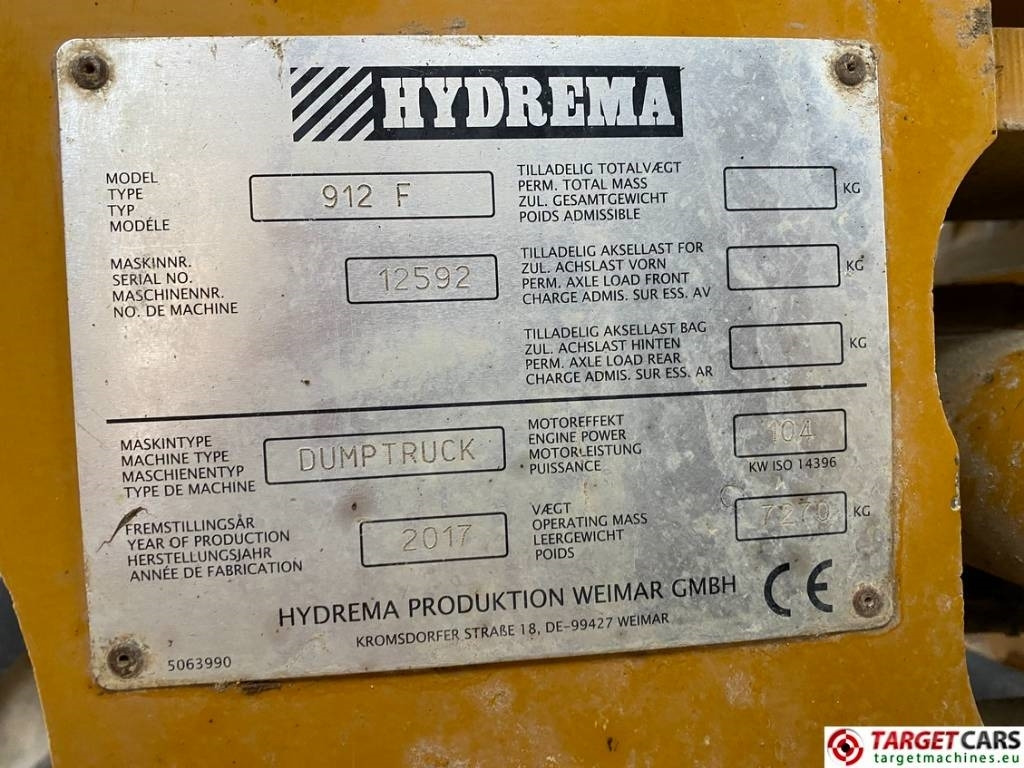 Articulated dumper Hydrema 912F Articulated 4x4 Dump Truck Dumper: picture 10