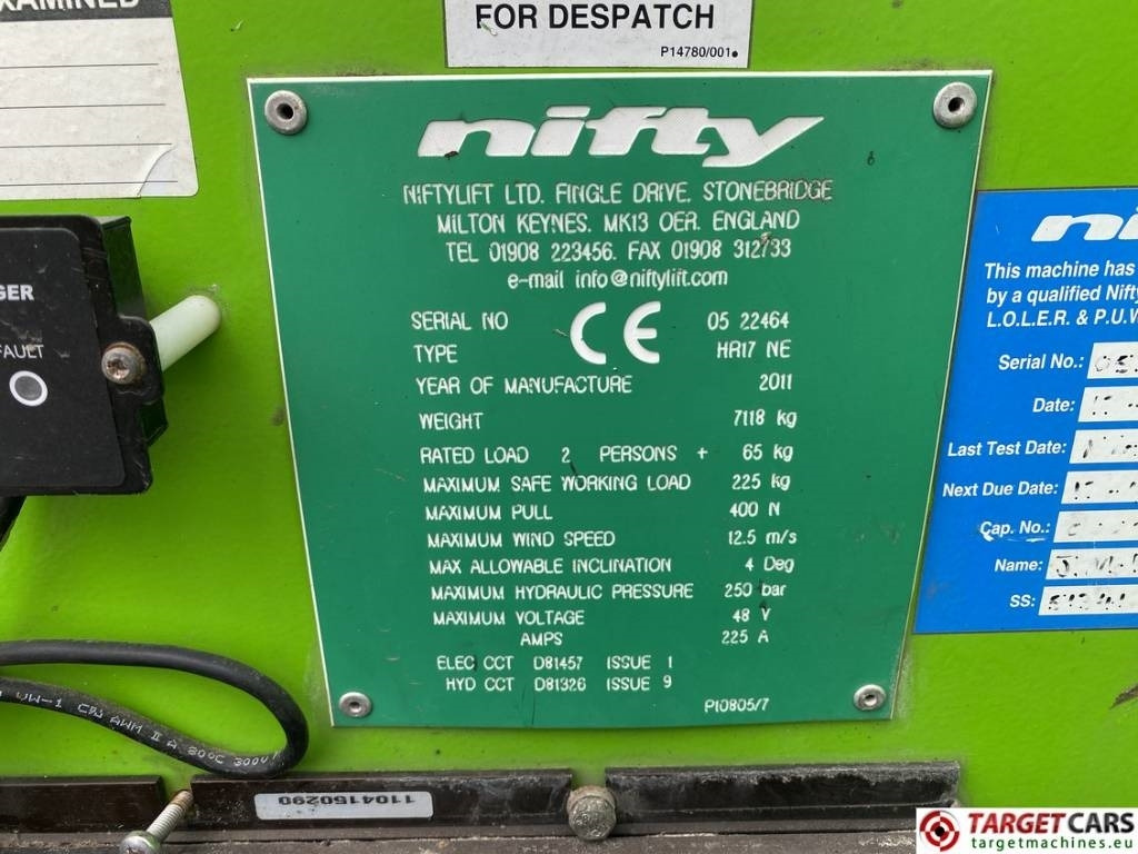 Articulated boom Niftylift HR17NE Electric Articulated Boom Work lift 1700cm: picture 10
