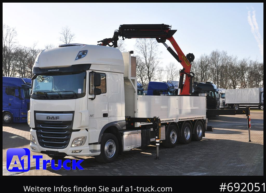 Dropside/ Flatbed truck, Crane truck DAF XF 510 SSC PK 34.002, Jib Seilwinde Funk: picture 11