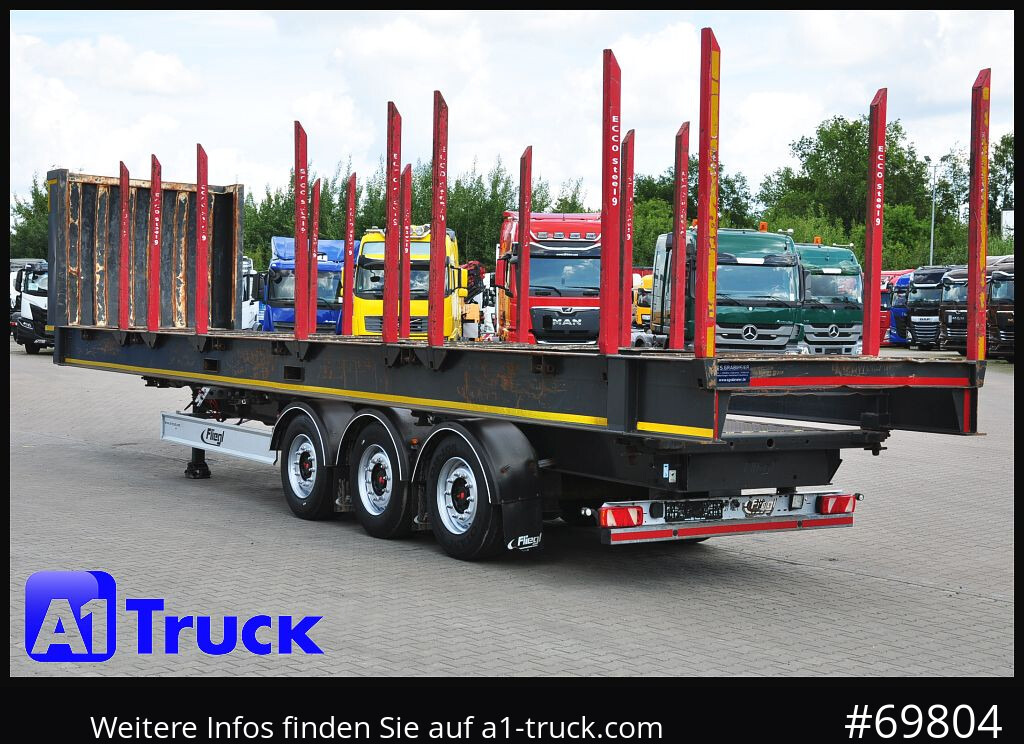 Timber semi-trailer FLIEGL SDS01, Langholz, Containeraufbau, Liftachse,: picture 11