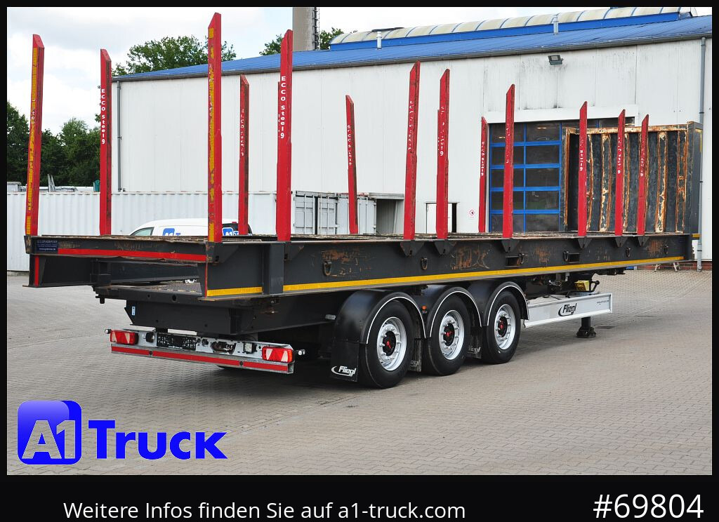 Timber semi-trailer FLIEGL SDS01, Langholz, Containeraufbau, Liftachse,: picture 9