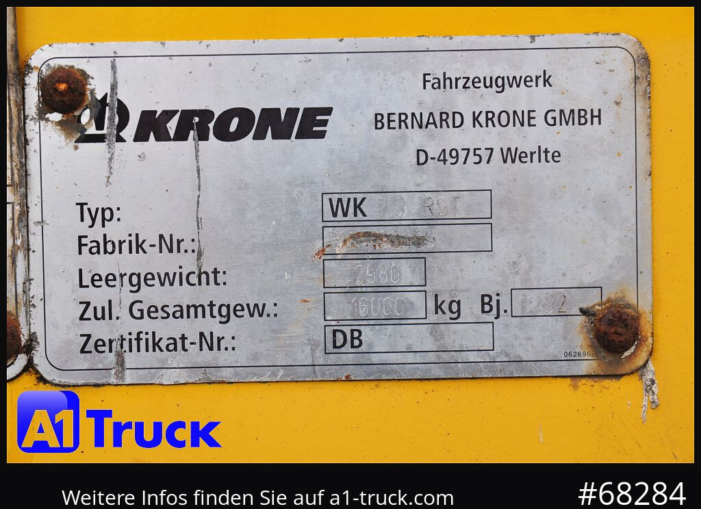 Swap body - box KRONE WB 7,45  Koffer, BDF Wechselbrücke 2530mm: picture 8