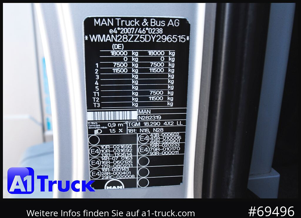 MAN 18.290 LL Carrier 950MT LBW 2t. - Refrigerator truck: picture 2 MAN 18.290 LL Carrier 950MT LBW 2t. - Refrigerator truck: picture 2