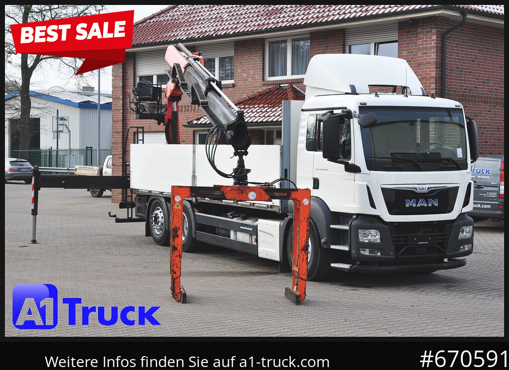 MAN TGS 26.440, Kran PK20.501L Lenkachse, - Dropside/ Flatbed truck, Crane truck: picture 1 MAN TGS 26.440, Kran PK20.501L Lenkachse, - Dropside/ Flatbed truck, Crane truck: picture 1