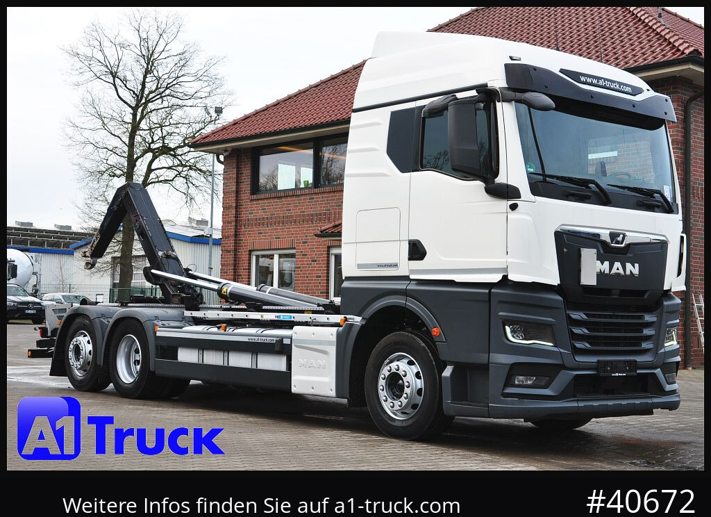 MAN TGS 26.470 BL, Meiller RS 21.70, Lenkachse, - Hook lift truck: picture 1 MAN TGS 26.470 BL, Meiller RS 21.70, Lenkachse, - Hook lift truck: picture 1