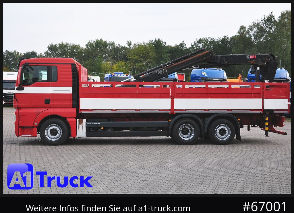 Crane truck, Dropside/ Flatbed truck MAN TGX 26.400, Hiab Kran, Lenk-Liftachse,: picture 10