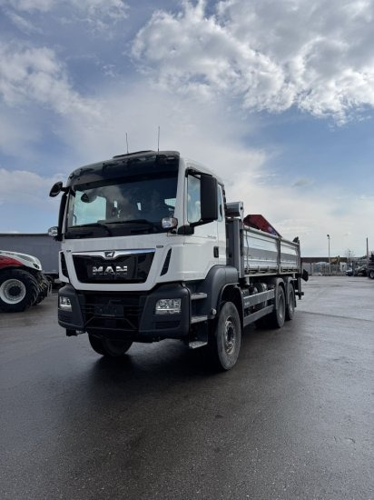 MAN TGS 26.430 6x4 3-Seitenkipper, HMF 2020K-RC Heckkran abnehmbar, - Tipper, Crane truck: picture 1 MAN TGS 26.430 6x4 3-Seitenkipper, HMF 2020K-RC Heckkran abnehmbar, - Tipper, Crane truck: picture 1
