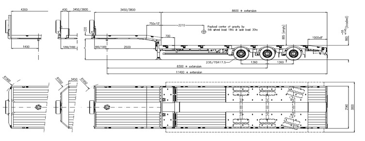 Low loader semi-trailer FAYMONVILLE MAX Trailer 3-Achs-Tele-Semi nachlaufgelenkt: picture 10