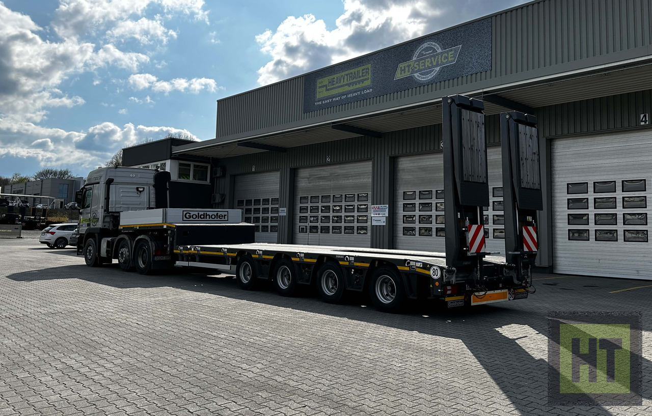 Goldhofer 4-Achs-Tele-Semi mit hydr. Doppelklapprampen - Low loader semi-trailer: picture 1 Goldhofer 4-Achs-Tele-Semi mit hydr. Doppelklapprampen - Low loader semi-trailer: picture 1