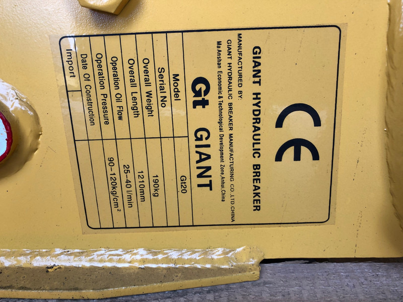 Diversen Giant GT20 190 kg breaker - Hydraulic hammer: picture 3 Diversen Giant GT20 190 kg breaker - Hydraulic hammer: picture 3