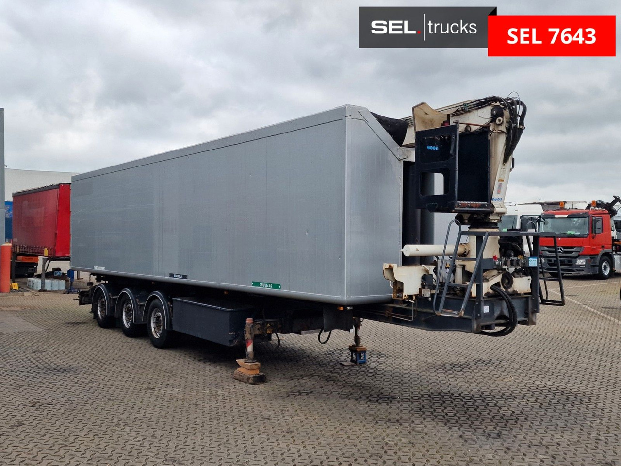 H&W HWDKSK38 / Glasrecycling / Kran / Lenkachse - Tipper semi-trailer: picture 3 H&W HWDKSK38 / Glasrecycling / Kran / Lenkachse - Tipper semi-trailer: picture 3