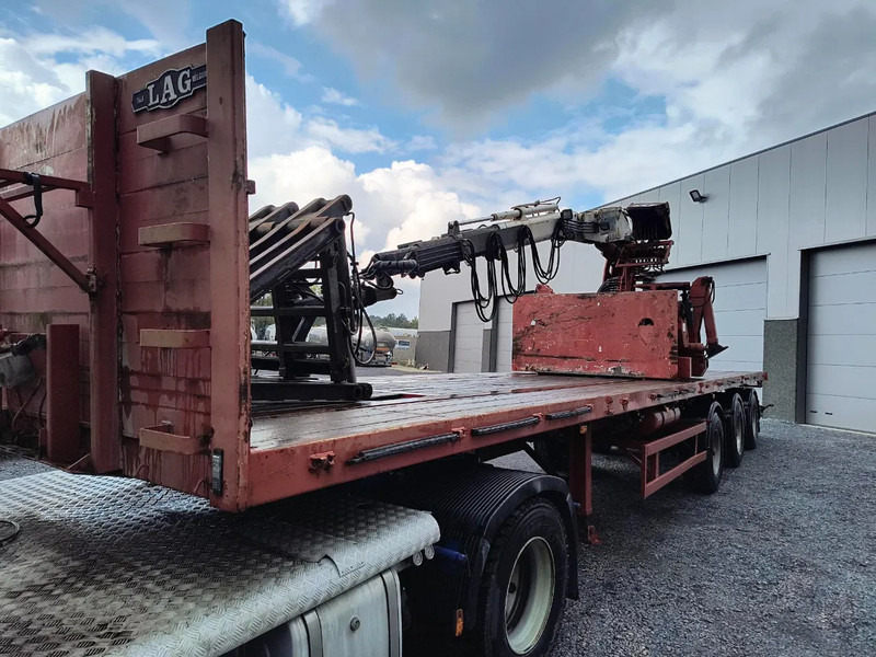 LAG 16000-R KENNIS CRANE - 2 STEERING AXLES - Dropside/ Flatbed semi-trailer: picture 1 LAG 16000-R KENNIS CRANE - 2 STEERING AXLES - Dropside/ Flatbed semi-trailer: picture 1