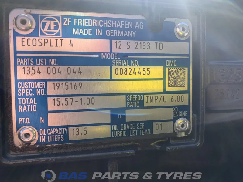 DAF XF106 DAF 12S2133 TD Ecosplit Versnellingsbak 1699872 - Gearbox for Truck: picture 5 DAF XF106 DAF 12S2133 TD Ecosplit Versnellingsbak 1699872 - Gearbox for Truck: picture 5