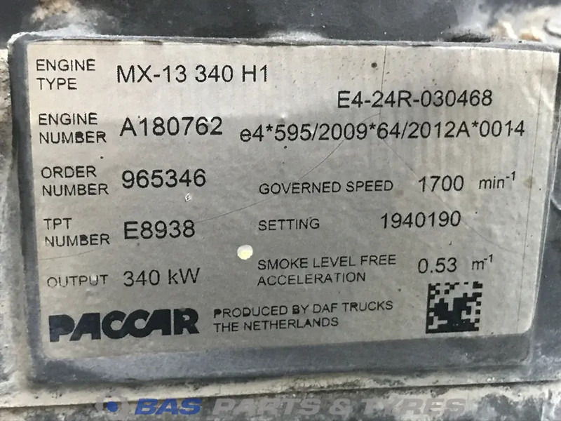 DAF XF106 Motor DAF MX13 340 H1 1850003 - Engine for Truck: picture 5 DAF XF106 Motor DAF MX13 340 H1 1850003 - Engine for Truck: picture 5