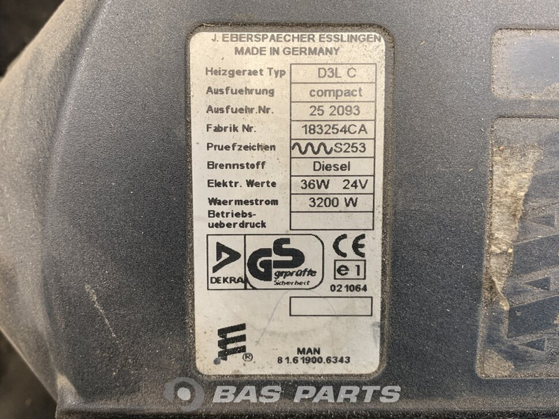 MAN Standkachel 81619006343 - Heating/ Ventilation for Truck: picture 3 MAN Standkachel 81619006343 - Heating/ Ventilation for Truck: picture 3
