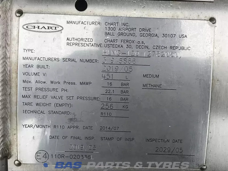 Scania LNG tank Scania 406 Liter 1776103 - Fuel tank for Truck: picture 5 Scania LNG tank Scania 406 Liter 1776103 - Fuel tank for Truck: picture 5