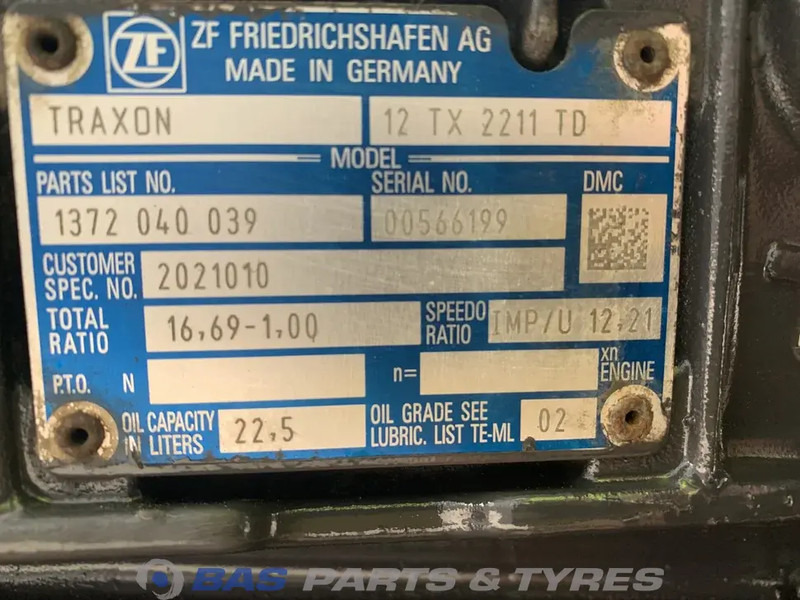 ZF XF106 DAF 12TX2211 TD TraXon Versnellingsbak 2134274 - Gearbox for Truck: picture 5 ZF XF106 DAF 12TX2211 TD TraXon Versnellingsbak 2134274 - Gearbox for Truck: picture 5