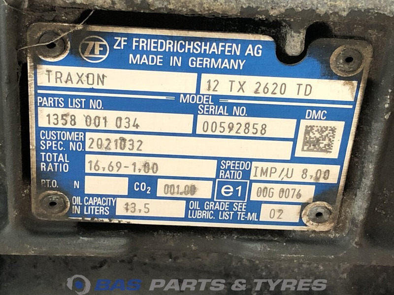 ZF XF106 DAF 12TX2620 TD TraXon Versnellingsbak 2185317 - Gearbox for Truck: picture 5 ZF XF106 DAF 12TX2620 TD TraXon Versnellingsbak 2185317 - Gearbox for Truck: picture 5