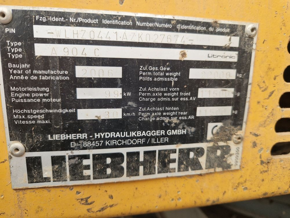 LIEBHERR A904C - Wheel excavator: picture 5 LIEBHERR A904C - Wheel excavator: picture 5