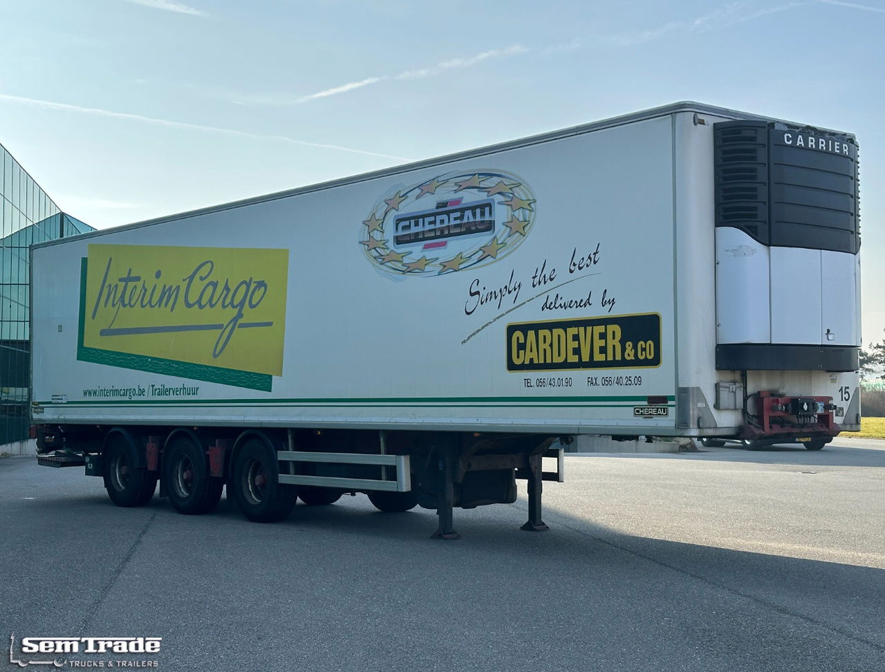 Refrigerator semi-trailer Renders Chereau Carrier Maxima 1300 Steering Axle Tail Lift Belgium Trailer: picture 7