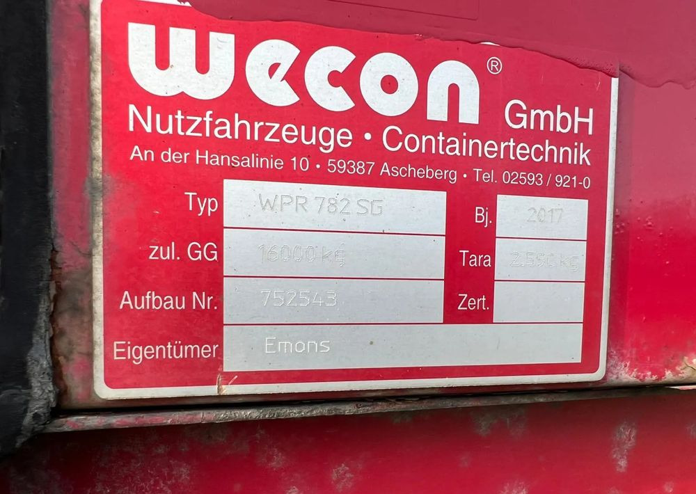 Curtainside swap body Wecon Zabudowa BDF WECON 19 palet: picture 6