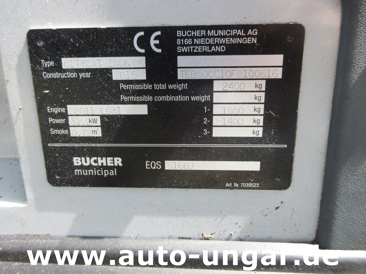 Road sweeper BUCHER CityCat CC1000 ERSATZTEILTRÄGER Kehrmaschine SPAREPARTS: picture 16