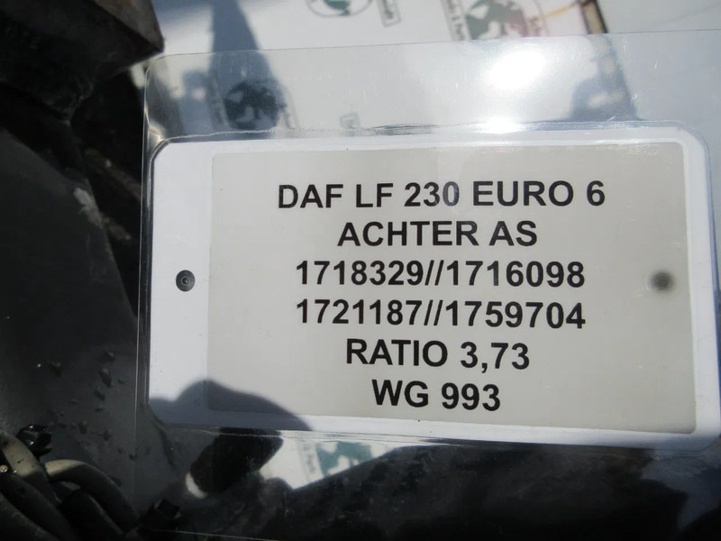 DAF 1718329 // 1716098 // 1721187 // 1759704 RATIO 3.73 DAF LF 230 EURO 6 MODEL 2020 - Rear axle for Truck: picture 5 DAF 1718329 // 1716098 // 1721187 // 1759704 RATIO 3.73 DAF LF 230 EURO 6 MODEL 2020 - Rear axle for Truck: picture 5