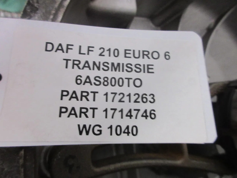 DAF 1721263 // 1714746 // 6AS800TO TRANSMISSIE DAF LF 210 EURO 6 MODEL 2020 - Gearbox for Truck: picture 5 DAF 1721263 // 1714746 // 6AS800TO TRANSMISSIE DAF LF 210 EURO 6 MODEL 2020 - Gearbox for Truck: picture 5