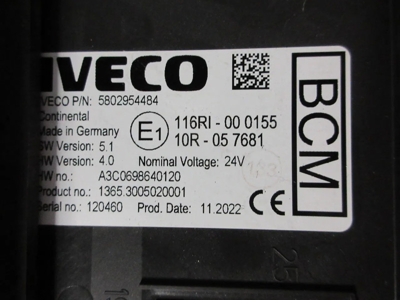 Iveco 5802954484 BCM MODULEN IVECO S WAY MODEL 2023 - Electrical system for Truck: picture 5 Iveco 5802954484 BCM MODULEN IVECO S WAY MODEL 2023 - Electrical system for Truck: picture 5