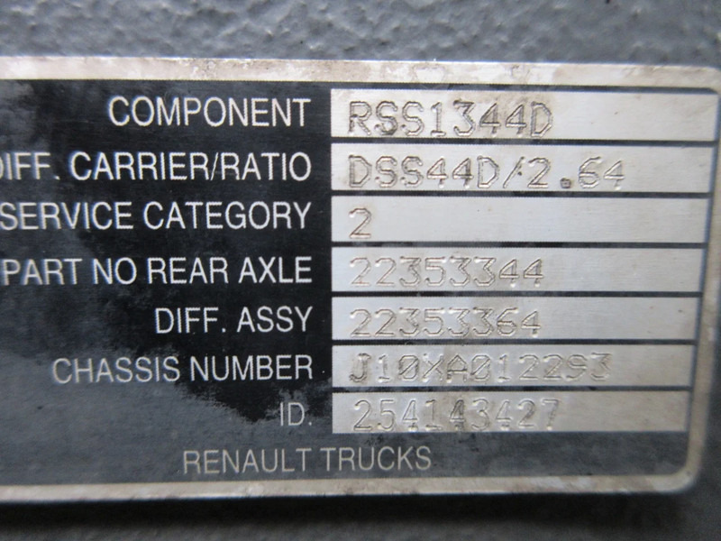 Renault 22353344//22353364//RSS1344D//2.64 RENAULT T 520 EURO 6 2020 - Rear axle for Truck: picture 5 Renault 22353344//22353364//RSS1344D//2.64 RENAULT T 520 EURO 6 2020 - Rear axle for Truck: picture 5