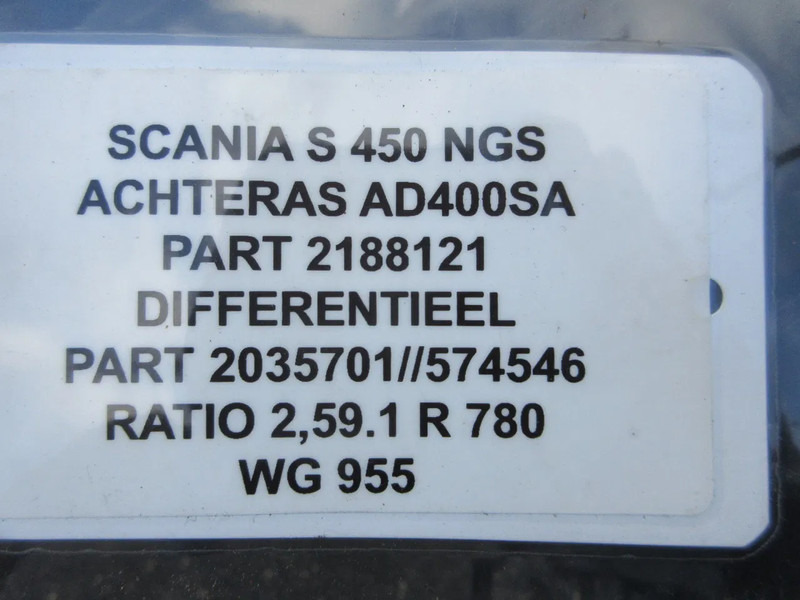 Scania 2188121 // 2035701 // 574546 // AD 400 SA ACHTER SCANIA S 450 EURO 6 NGS - Rear axle for Truck: picture 5 Scania 2188121 // 2035701 // 574546 // AD 400 SA ACHTER SCANIA S 450 EURO 6 NGS - Rear axle for Truck: picture 5