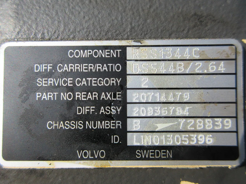 Rear axle for Truck Volvo 20714479/20836784/RSS1344C RATIO 1/264 VOLVO FH EURO 6: picture 12