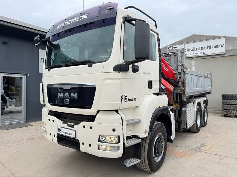 MAN TGS 28.480 6X4/4 bordmatic - cardan - Fassi F235XP - 14.9M - Retarder - Tipper: picture 1 MAN TGS 28.480 6X4/4 bordmatic - cardan - Fassi F235XP - 14.9M - Retarder - Tipper: picture 1