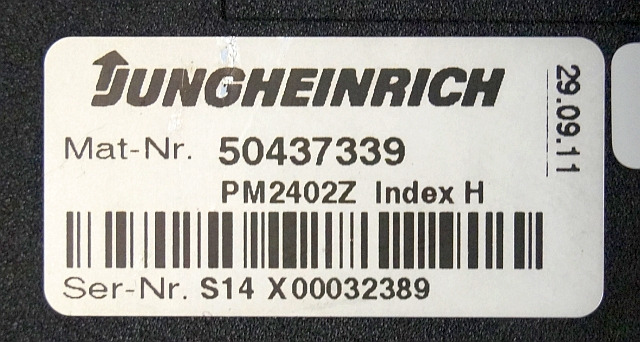 Jungheinrich 50437339 | Stuur regeling steering controller PM2402 Z Index H sw 2 - ECU for Material handling equipment: picture 2 Jungheinrich 50437339 | Stuur regeling steering controller PM2402 Z Index H sw 2 - ECU for Material handling equipment: picture 2