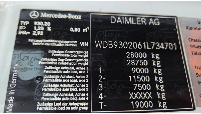 Dropside/ Flatbed truck, Crane truck Mercedes-Benz Actros 2536 6X2 HIAB 288 EP-5 HIPRO: picture 20 Dropside/ Flatbed truck, Crane truck Mercedes-Benz Actros 2536 6X2 HIAB 288 EP-5 HIPRO: picture 20