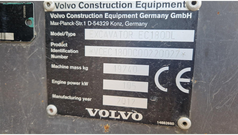 Volvo EC180DL - Crawler excavator: picture 5 Volvo EC180DL - Crawler excavator: picture 5