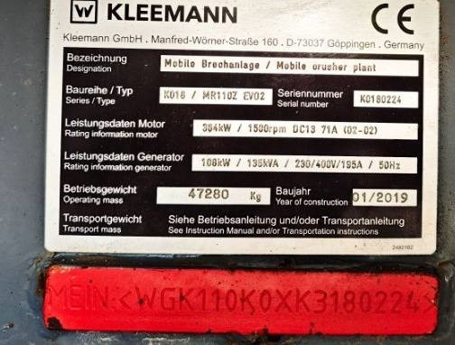 Kleemann MR 110Z Evo 2 - Mobile crusher: picture 2 Kleemann MR 110Z Evo 2 - Mobile crusher: picture 2