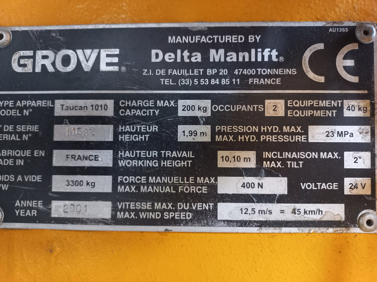 GROVE TOUCAN 1010 - Vertical mast lift: picture 3 GROVE TOUCAN 1010 - Vertical mast lift: picture 3