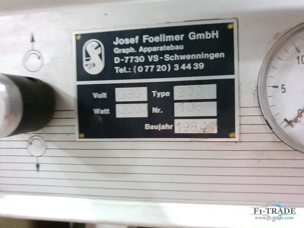 Josef Foellmer IRAM 200 - Printing machinery: picture 2 Josef Foellmer IRAM 200 - Printing machinery: picture 2