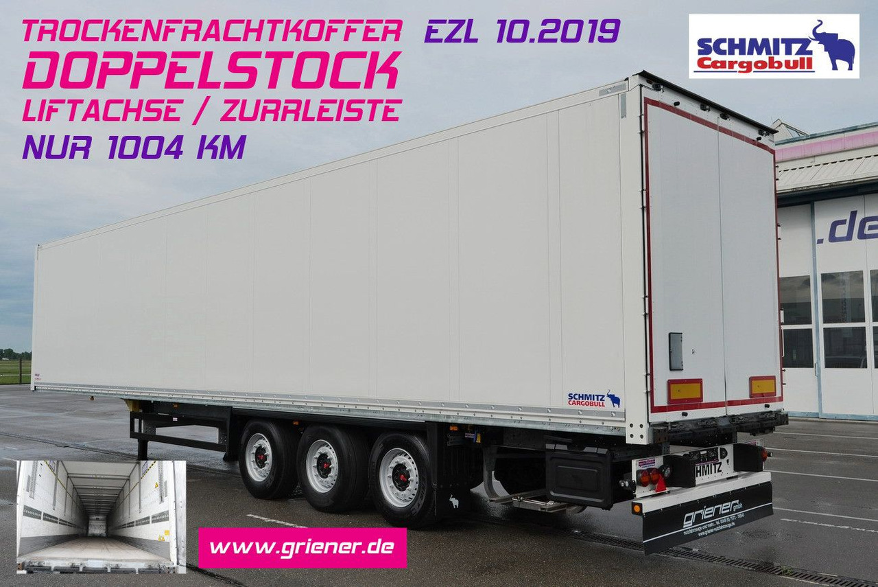 Schmitz Cargobull SKO 24/DOPPELSTOCK/ZURRLEISTE /nur 1 tsd km - Closed box semi-trailer: picture 1 Schmitz Cargobull SKO 24/DOPPELSTOCK/ZURRLEISTE /nur 1 tsd km - Closed box semi-trailer: picture 1
