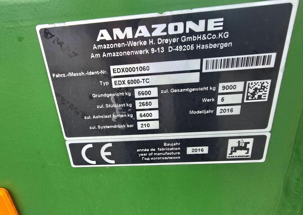 Amazone EDX 6000 TC - Seed drill: picture 4 Amazone EDX 6000 TC - Seed drill: picture 4
