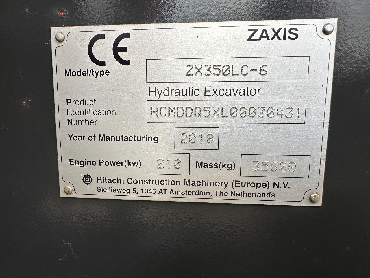 Crawler excavator Hitachi ZX350LC-6: picture 15