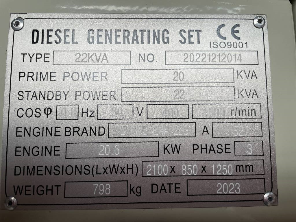New Generator set Perkins 404D-22G - 22 kVA Generator - DPX-19801: picture 6