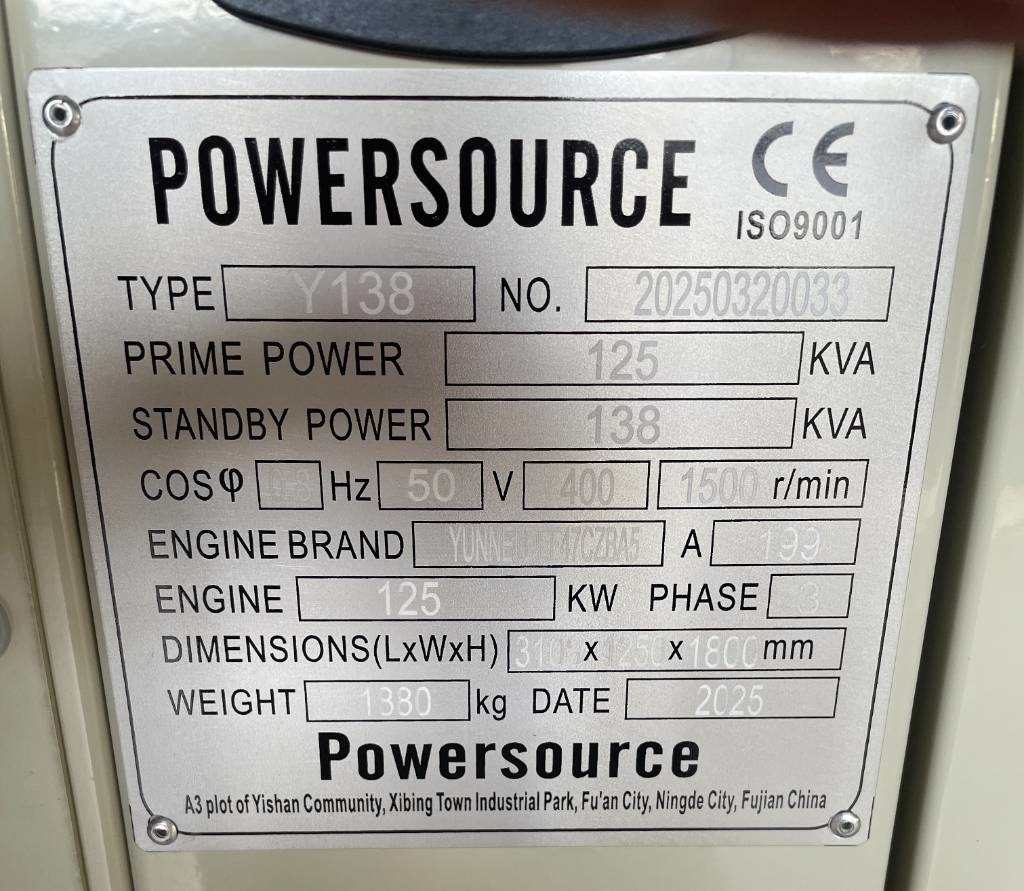 New Generator set Yunnei DEF47CZBA5 - 138 kVA Stage V - DPX-19888: picture 6