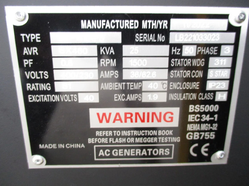 New Generator set Stedefra VG-R30 , 37.5 KVA , New Diesel generator, 3 Phase: picture 13