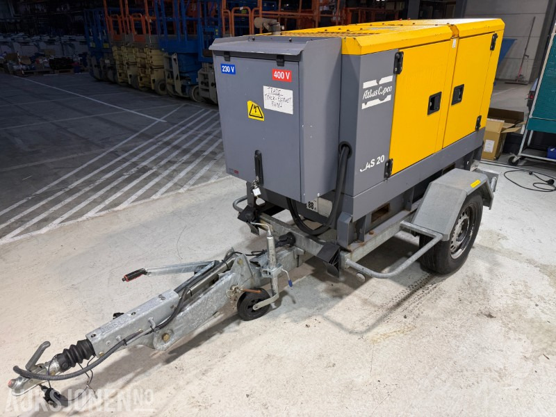 2014 Atlas Copco QAS 20 TR tilhengermontert aggregat - 20 KVA / 16 kW - Construction equipment: picture 1 2014 Atlas Copco QAS 20 TR tilhengermontert aggregat - 20 KVA / 16 kW - Construction equipment: picture 1