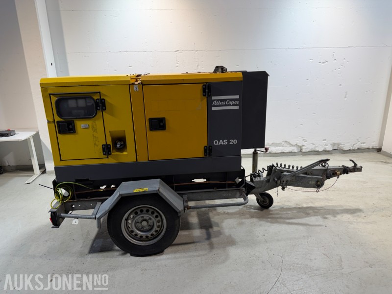 2014 Atlas Copco QAS 20 TR tilhengermontert aggregat - 20 KVA / 16 kW - Construction equipment: picture 5 2014 Atlas Copco QAS 20 TR tilhengermontert aggregat - 20 KVA / 16 kW - Construction equipment: picture 5