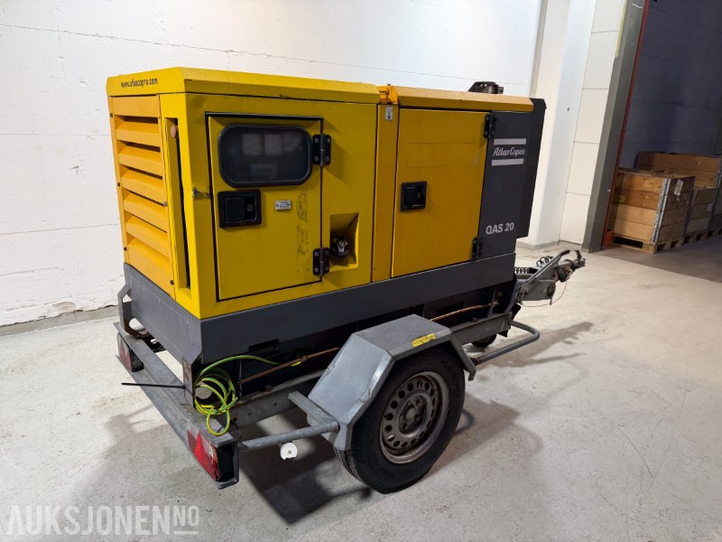 2014 Atlas Copco QAS 20 TR tilhengermontert aggregat - 20 KVA / 16 kW - Construction equipment: picture 4 2014 Atlas Copco QAS 20 TR tilhengermontert aggregat - 20 KVA / 16 kW - Construction equipment: picture 4