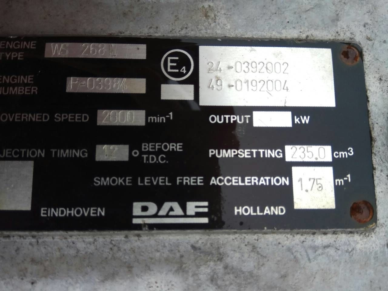 DAF ATI WS 268 L DAF 85, 95 - Engine for Truck: picture 3 DAF ATI WS 268 L DAF 85, 95 - Engine for Truck: picture 3